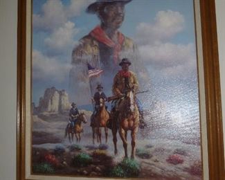 Black western Litho on Canvas