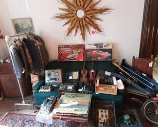 HENRI SELMER TROMBONE--PARIS SPECIAL ( NOT A BUNDY !)LEATHER AIR FORCE JACKETS-LARGE MODEL KITS AND COX FLY BOY RADIO CONTROLL PLANE--RACE SLOT CAR SET