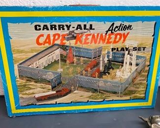Vintage Carry All Cape Kennedy 
Action in Metal Case Play Set 