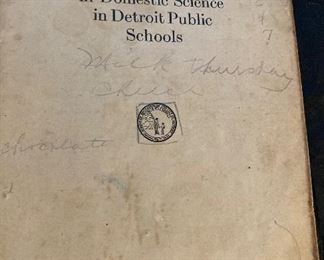 1920 Board of Education
City of Detroit 
Recipes for  Instruction in Domestic Science 