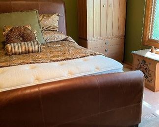 Mid Century Modern dresser and leather king sized bed