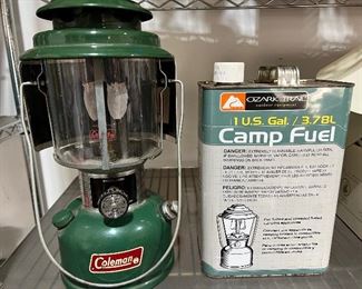 Older Colemen lantern and camp fuel