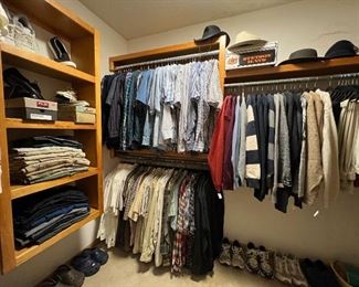Wide selection of men's clothing - polos, Hawaiian, button down short sleeve, sweaters, jeans, pants, nearly new shoes