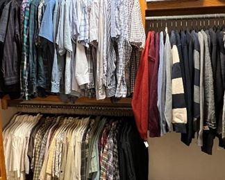Wide selection of men's clothing, hats and nearly new shoes