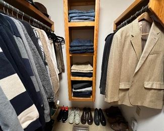 Men's sweaters, jeans, suits, jackets, shoes