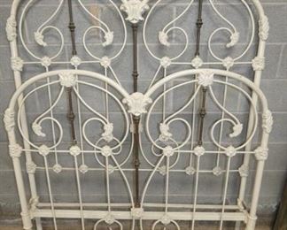 EARLY ORNATE IRON FULL SIZE BED