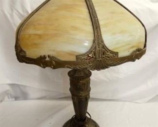 SLAG GLASS PARLOR LAMP