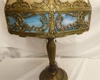 ORNATE STAINED GLASS PARLOR LAMP