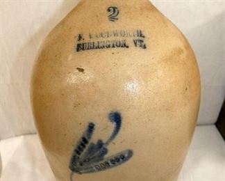 2G. F WOODWORTH BURLINGTON VT JUG