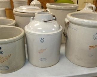 GROUP PICTURE STONEWARE JUGS,CROCKS