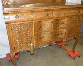 VIEW 4 47X54 ORNATE OAK SIDEBOARD