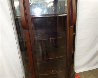 MAH. CURVED GLASS CHINA CLOSET
