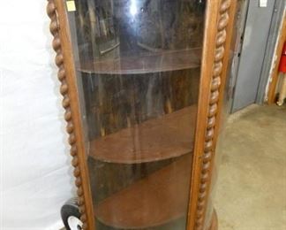 VIEW 4 UNUSUAL OAK CURVED GLASS CHINA