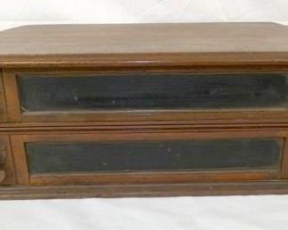 WALNUT 2 DRAWER SPOOL CABINET