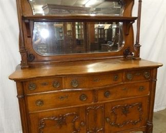 OAK DOUBLE MIRROR SIDEBOARD