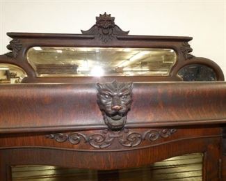 VIEW 5 CARVED LION HEADS