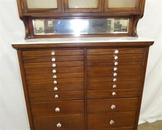 MAH. DENTAL CABINET W/ BEVELED MIRROR