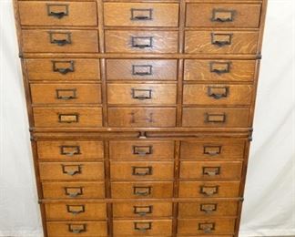 OAK GLOBE STACKING FILE CABINET