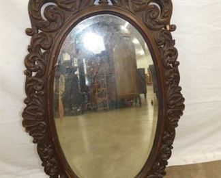 ORNATE HEAVILY CARVED ENTRANCE MIRROR