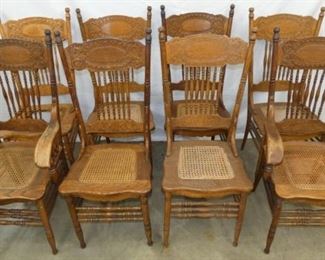 SET 8 OAK LARKEN #1 CHAIRS