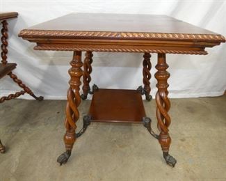 ORNATE MAH. TWIST LEG TABLE