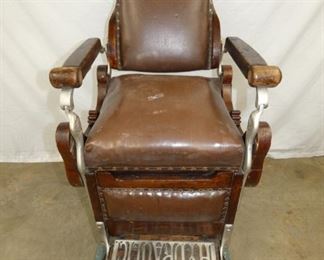 LATE 1800'S OAK BARBER CHAIR