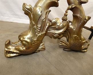 VIEW 8 BRASS FIGURAL SET W/ DOLPHINS