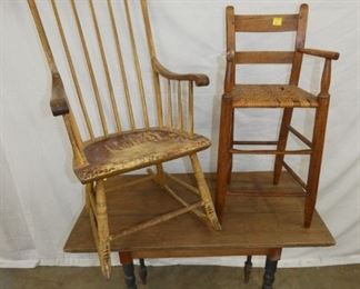 CHEESE CUTTER ROCKER, HIGH CHAIR, ETC