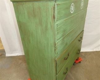 VIEW 2 CLOSEUP PAINTED MULE CHEST