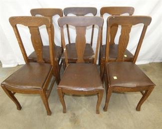 SET 6 MATCHING OAK T BACKS