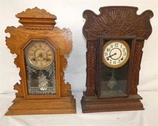 EARLY PRESSED CARVED KITCHEN CLOCKS