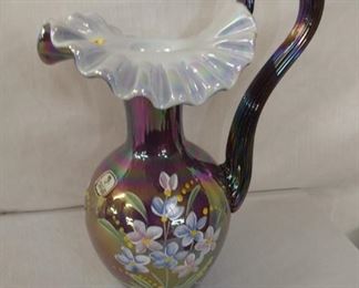 9IN IRIDESCENT HANDPAINTED PITCHER