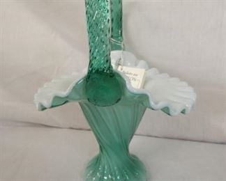 10IN FENTON IRIDESCENT BASKET