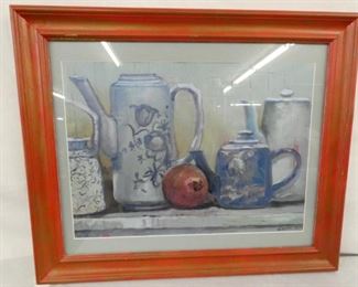 SIGNED LYDIA TEAPOTS 18X13