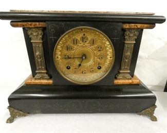 EARLY COLUMN MANTEL CLOCK