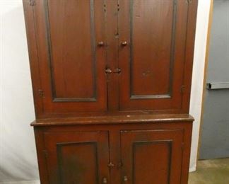 1800'S STEPBACK DOUBLE DOOR CUPBOARD