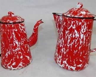 RED/WHITE ENAMELWARE