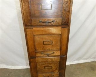 4 DRAWER OAK FILE CABINET