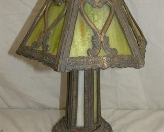 SLAG GLASS PARLOR LAMP