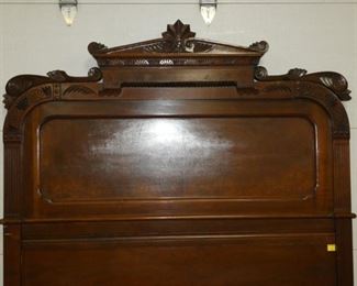 VIEW 2 CLOSEUP WALNUT HIGHBACK BED