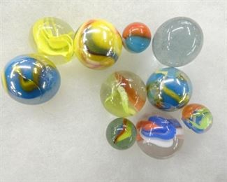 EARLY CAT EYE MARBLES AND OTHERS