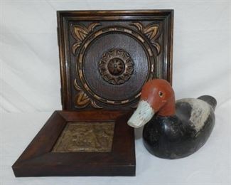 WOODEN DUCK DECOY AND OTHERS