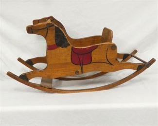 EARLY WOODEN ROCKING HORSE