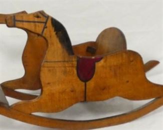 EARLY WOODEN ROCKING HORSE