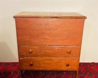 Red wash mule chest