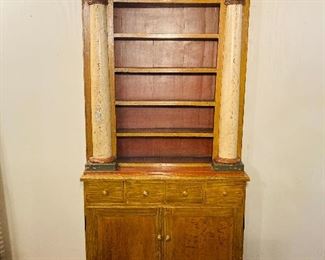 Grain painted Masonic lodge stepback cabinet