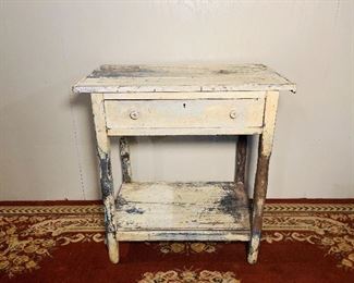 White over blue side/work table