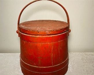 Red firkin/ sugar bucket