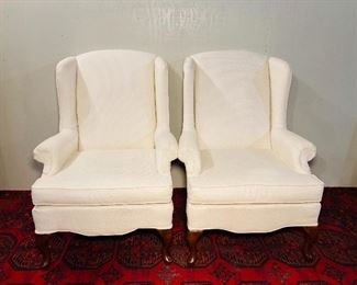 Pair wingback chairs