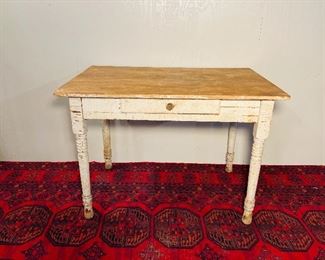White kitchen table with scrub top